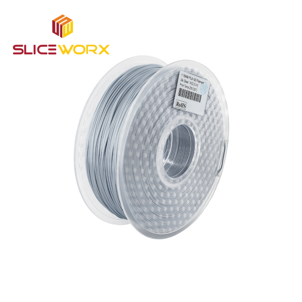 SLICEWORX - Ultra Silk -Super Silver 1.75 mm PLA Filament for FDM Prin