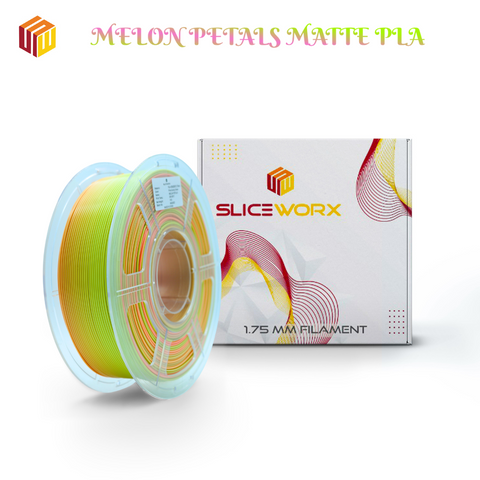 Sliceworx PLA Matte Gradient Filament 1.75 mm - MELON PETALS -Pink-Candy Green Matte PLA