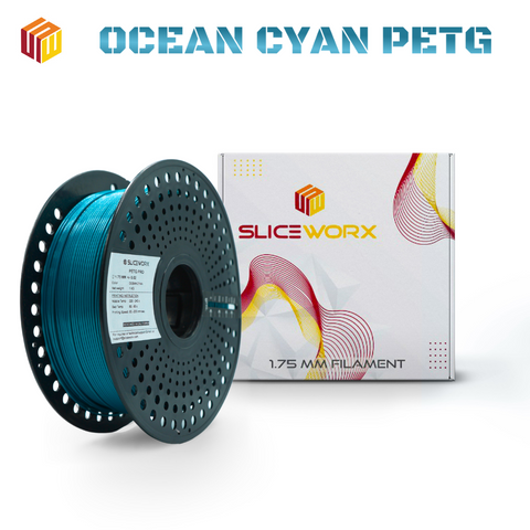 SLICEWORX - PETG OCEAN CYAN Filament 1.75 mm for FDM Printers